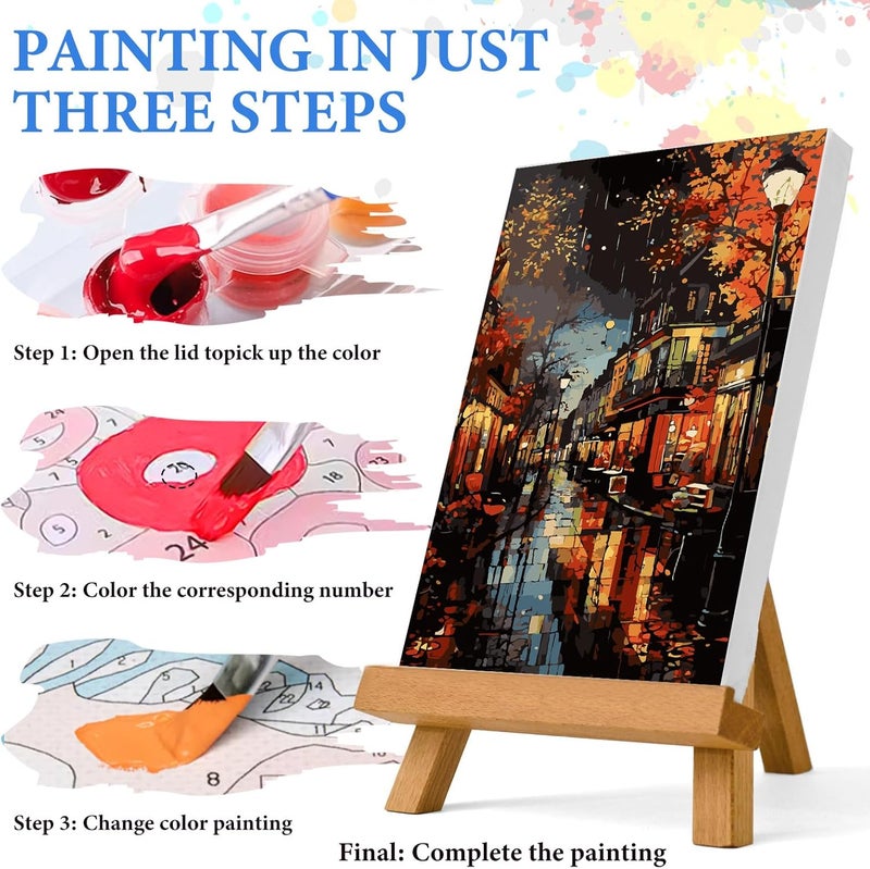 PRASIO Paint by Numbers Kit for Adults Beginner, Landscape Adult Paint by Numbers on Canvas, DIY Acrylic Watercolor Oil Paint by Number for Adults for Home Decor Gift 16x20 Inch - Image 4